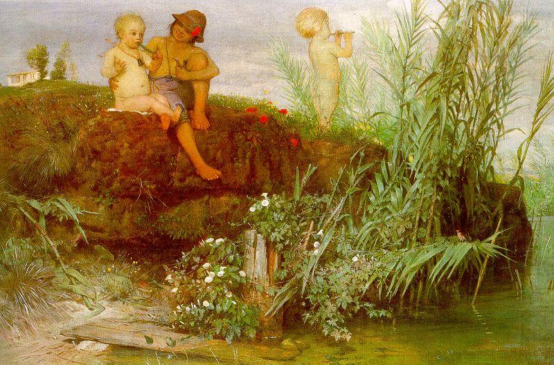 Children Carving May Flutes, Arnold Bocklin